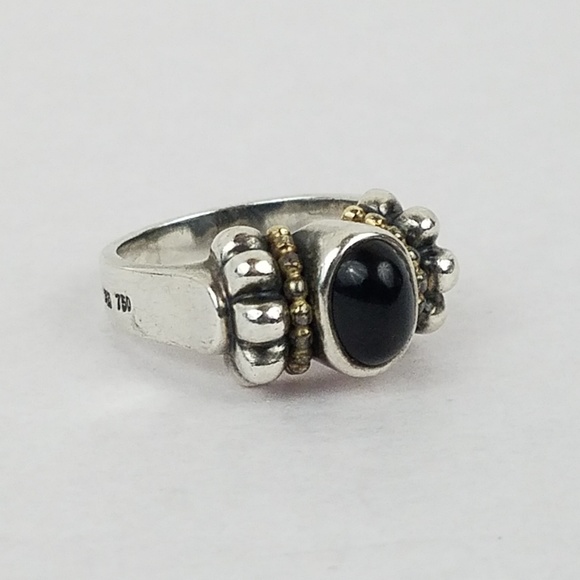 LAGOS Jewelry - Lagos Caviar STERLING 18K GOLD BLACK Onyx Stone